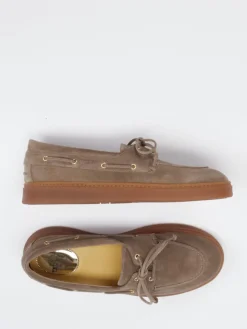 Damen Truman's – Bootsschuh aus Veloursleder in Taupe