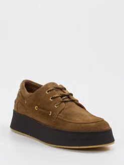 Damen Truman's – Bootsschuh aus Veloursleder cognacfarben