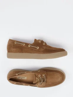 Damen Truman's – Bootsschuh aus Veloursleder cognacfarben