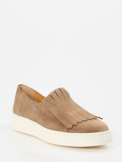 Damen Truman's – Fransen-Loafer aus Veloursleder Sand
