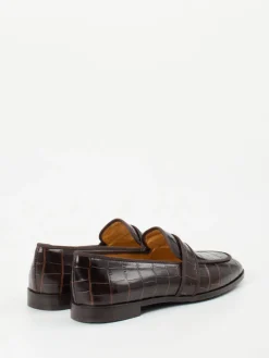 Damen Truman's – Loafer aus geprägtem Leder Dunkel