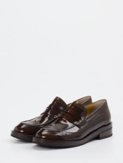 Damen Truman's – Loafer aus Hochglanzleder Dunkel