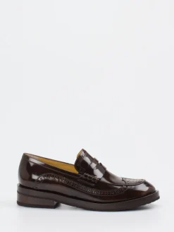 Damen Truman's – Loafer aus Hochglanzleder Dunkel