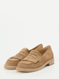 Damen Truman's – Loafer aus Veloursleder sandbeige