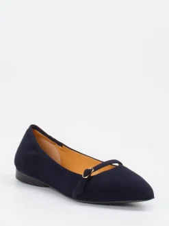 Damen Truman's – Mary Jane Ballerinas aus Veloursleder Dunkel