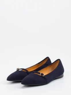 Damen Truman's – Mary Jane Ballerinas aus Veloursleder Dunkel