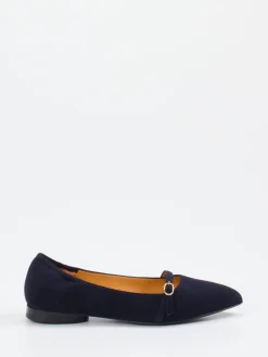 Damen Truman's – Mary Jane Ballerinas aus Veloursleder Dunkel