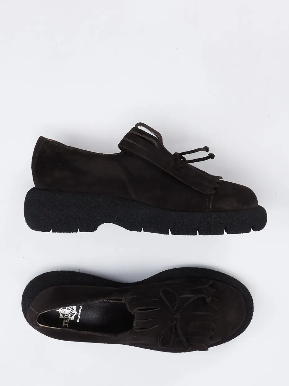 – Plateau-Loafer aus Veloursleder Dunkel*Truman's Clearance