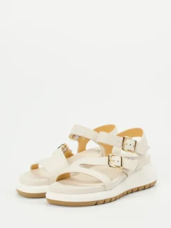 Damen Truman's – Plateau-Sandalen aus Hirschleder creme
