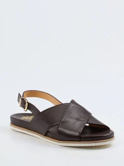 Damen Truman's – Riemensandale aus Hirschleder dunkel