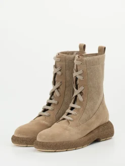 – Schnürboots aus Veloursleder sandbeige*Truman's Clearance