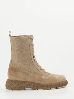 – Schnürboots aus Veloursleder sandbeige*Truman's Clearance