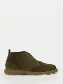 – Schnürstiefelette aus Veloursleder oliv*Truman's Sale