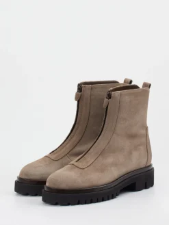 Damen Truman's – Stiefeletten aus Veloursleder in Taupe