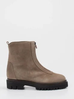 Damen Truman's – Stiefeletten aus Veloursleder in Taupe