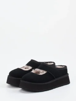 Damen UGG – Hausschuhe aus Veloursleder mit Lammfell