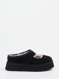 Damen UGG – Hausschuhe aus Veloursleder mit Lammfell