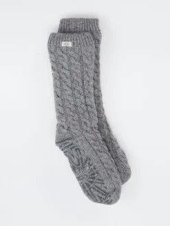 Damen UGG – Haussocken aus Textil mit Zopfmuster