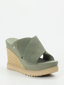 – Keilsandalette aus Veloursleder Salbei*UGG New