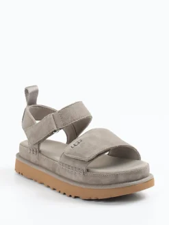 Damen UGG – Komfortsandalen aus Nubukleder steingrau