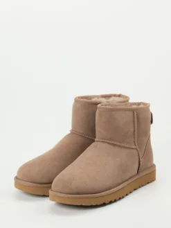 Damen UGG – Lammfell-Boots aus Lammleder in Taupe