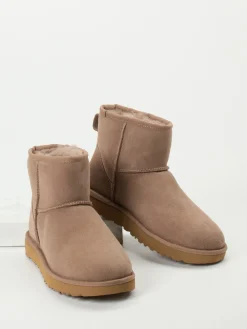 Damen UGG – Lammfell-Boots aus Lammleder in Taupe