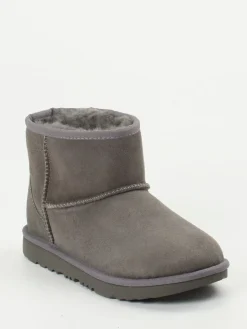 Kinder UGG – Lammfell-Boots aus Veloursleder anthrazit