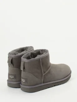 Kinder UGG – Lammfell-Boots aus Veloursleder anthrazit