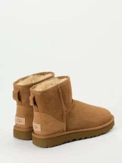 Damen UGG – Lammfell-Boots aus Veloursleder kastanien