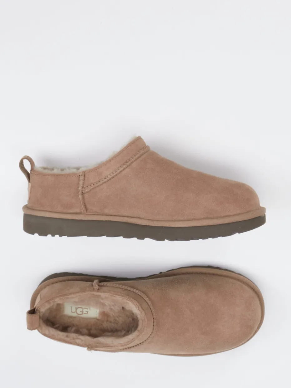 Damen UGG – Lammfell-Clogs aus Veloursleder