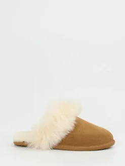 Damen UGG – Lammfell-Hausschuh aus Veloursleder camel