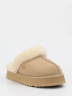 – Lammfell-Pantoffeln aus Veloursleder Beige*UGG Hot