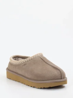 Damen UGG – Lammfell-Slipper aus Veloursleder taupe