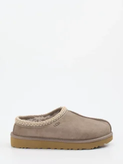 Damen UGG – Lammfell-Slipper aus Veloursleder taupe