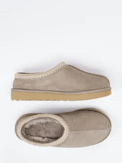 Damen UGG – Lammfell-Slipper aus Veloursleder taupe