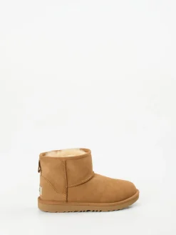 Kinder UGG – Lammfell-Stiefelette aus Veloursleder camel