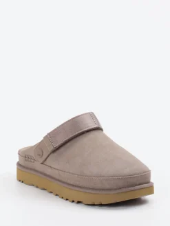 Damen UGG – Pantolette aus Veloursleder in Taupe