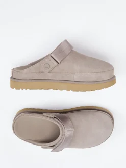Damen UGG – Pantolette aus Veloursleder in Taupe