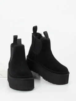 Damen UGG – Plateau-Chelsea Boots aus Veloursleder