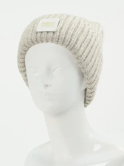 Damen UGG – Strickmütze aus Textil in Hellbeige