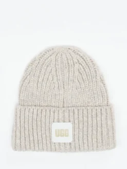 Damen UGG – Strickmütze aus Textil in Hellbeige