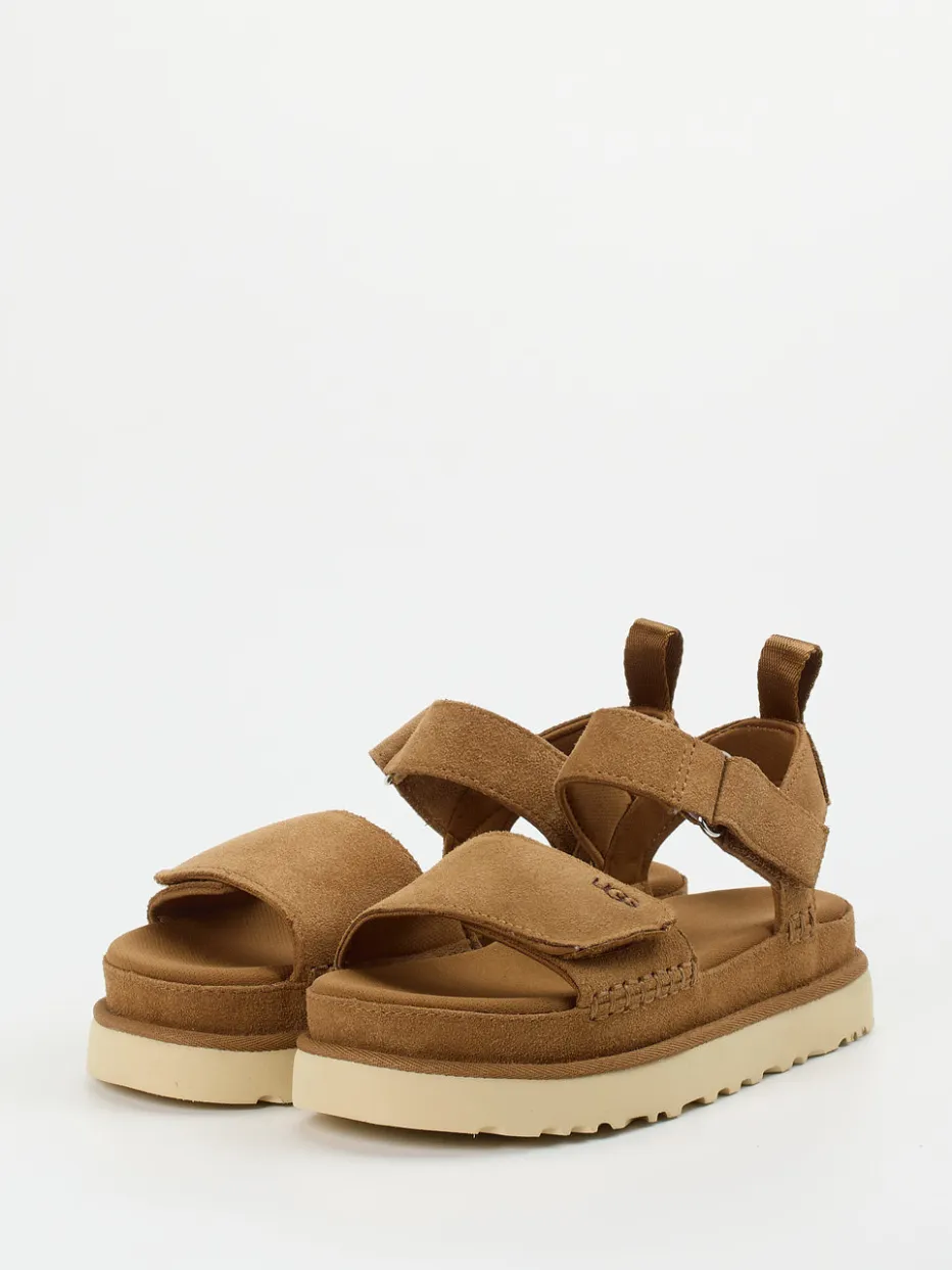 Damen UGG – Trekking-Sandalen aus Veloursleder cognac