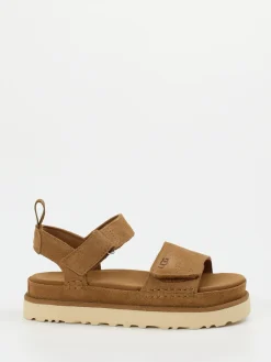 Damen UGG – Trekking-Sandalen aus Veloursleder cognac