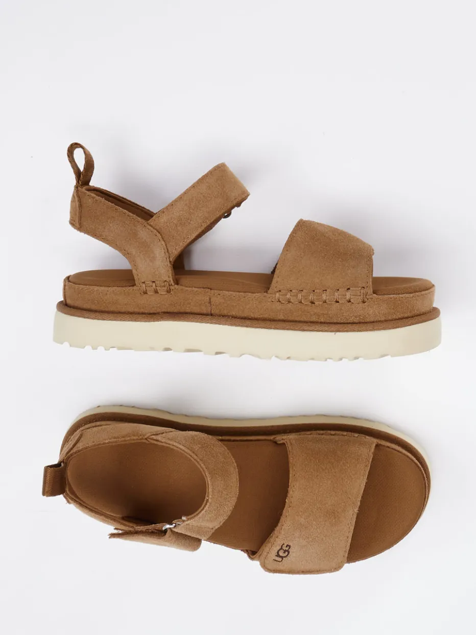 Damen UGG – Trekking-Sandalen aus Veloursleder cognac