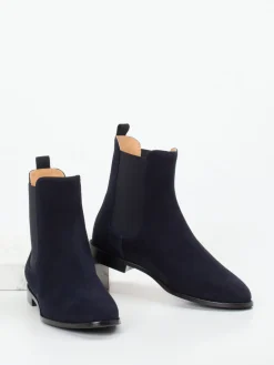 Damen Unützer – Chelsea Boots aus Veloursleder Dunkel