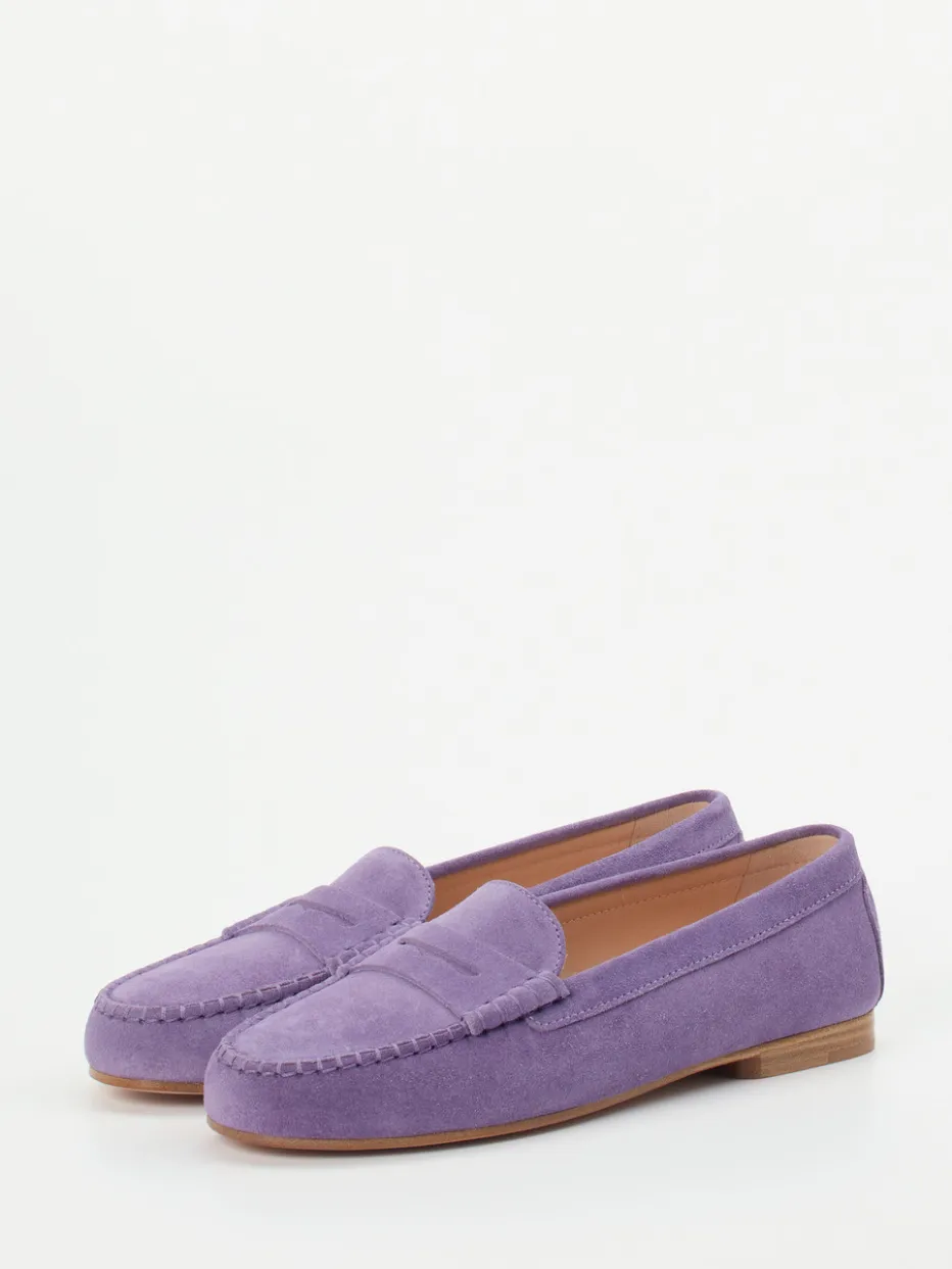 Damen Unützer – Loafer aus Veloursleder in Flieder