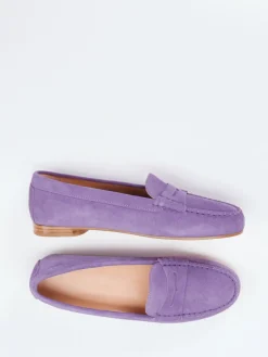 Damen Unützer – Loafer aus Veloursleder in Flieder