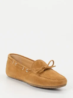 Damen Unützer – Mokassins aus Veloursleder cognacfarben