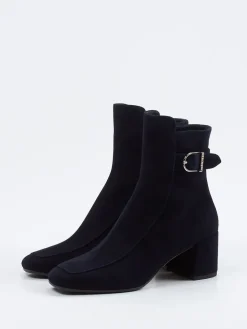 – Stiefelette aus Veloursleder tiefdunkel*Unützer Hot