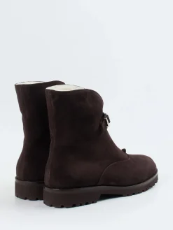 Damen Unützer – Stiefeletten aus Veloursleder dunkel